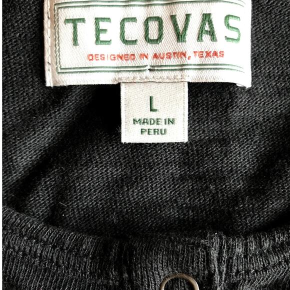 Tecovas Long Sleeve Double Slub Knit Henley with Snap Button Placket size L - Picture 3 of 7